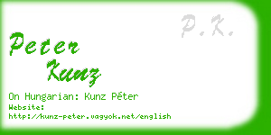 peter kunz business card