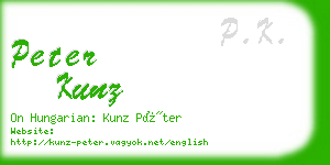 peter kunz business card